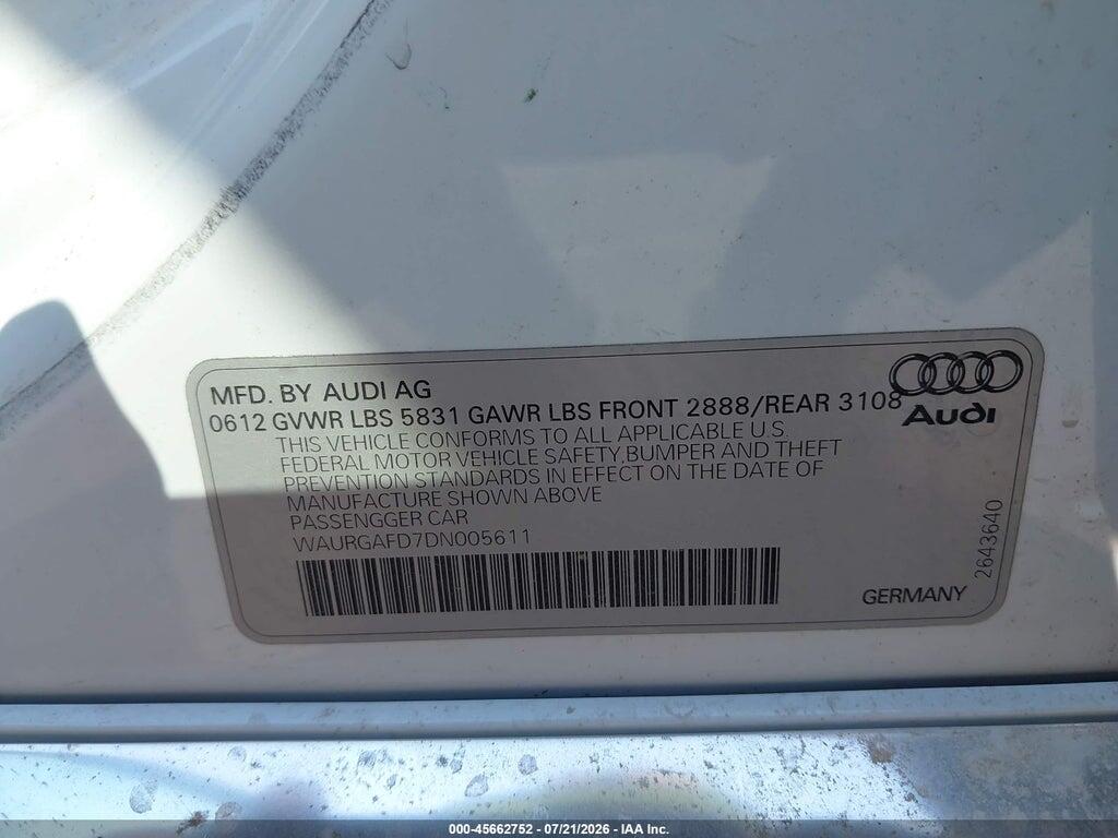 WAURGAFD7DN005611 2013 AUDI A8 L photo no. 9