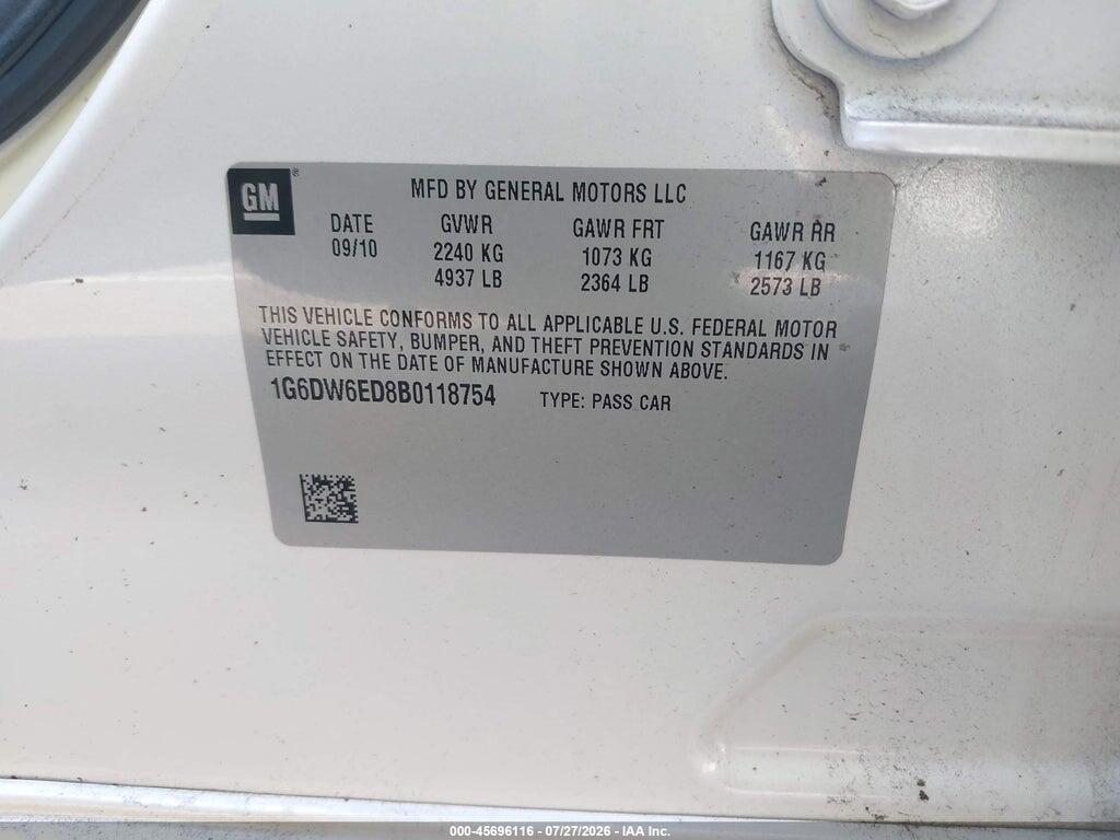 1G6DW6ED8B0118754 2011 CADILLAC STS photo no. 9
