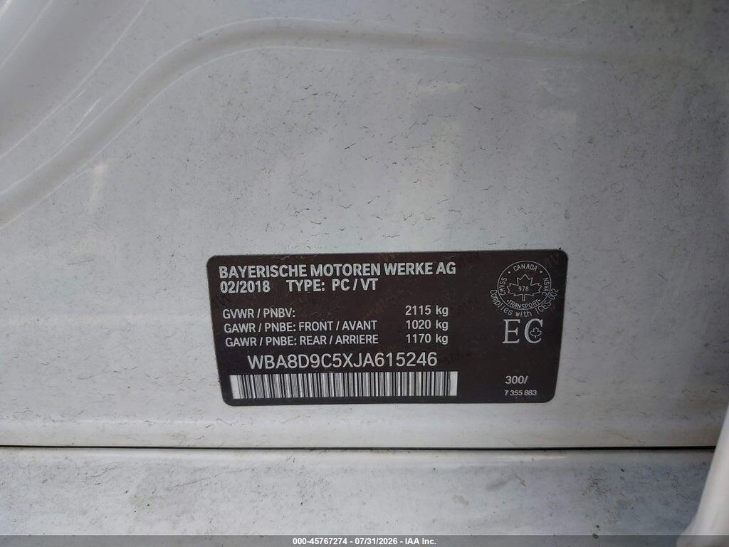 WBA8D9C5XJA615246 2018 BMW 330I photo no. 9