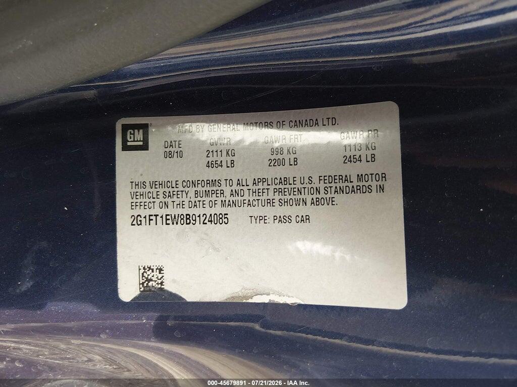 2G1FT1EW8B9124085 2011 CHEVROLET CAMARO photo no. 9