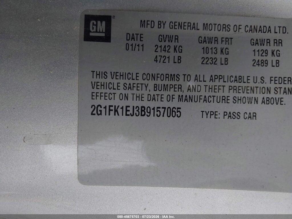 2G1FK1EJ3B9157065 2011 CHEVROLET CAMARO photo no. 9