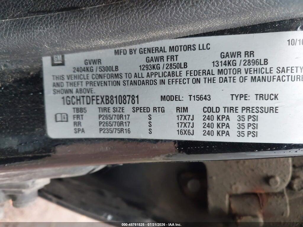 1GCHTDFEXB8108781 2011 CHEVROLET COLORADO photo no. 9