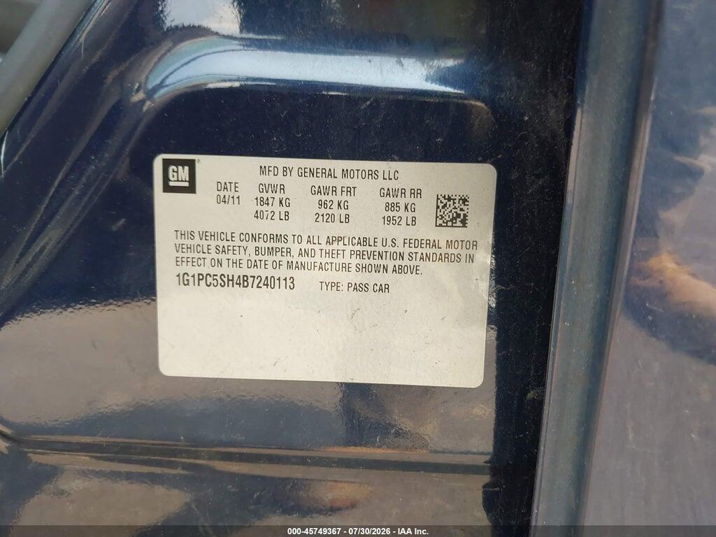 1G1PC5SH4B7240113 2011 CHEVROLET CRUZE photo no. 9