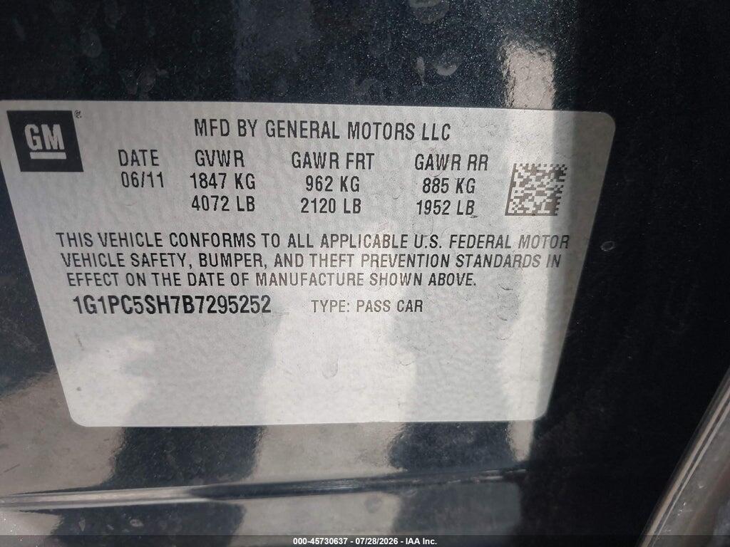 1G1PC5SH7B7295252 2011 CHEVROLET CRUZE photo no. 9