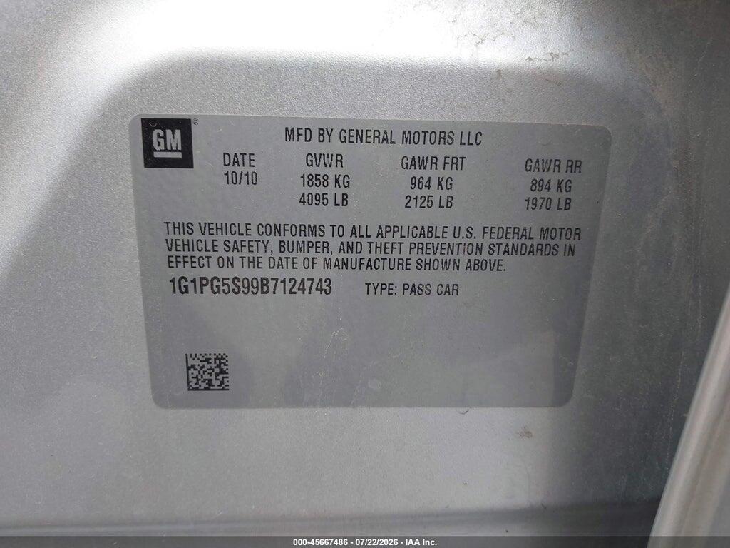 1G1PG5S99B7124743 2011 CHEVROLET CRUZE photo no. 9