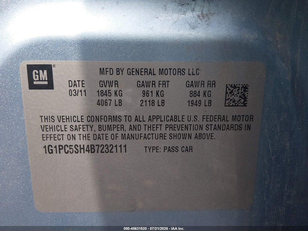 1G1PC5SH4B7232111 2011 CHEVROLET CRUZE photo no. 9