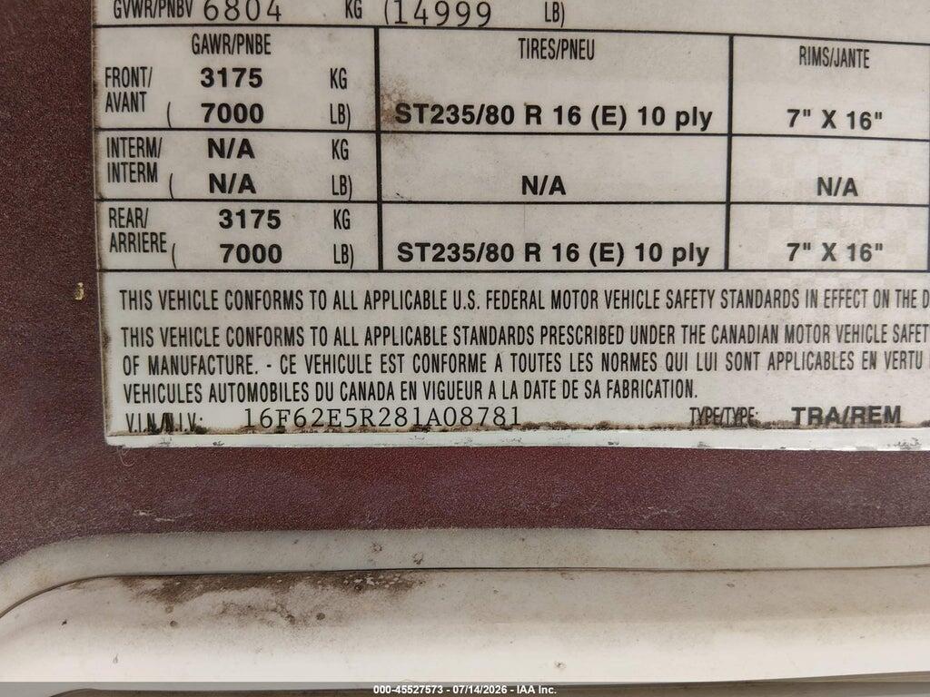 16F62E5R281A08781 2008 CARRIAGE CAMEO photo no. 9