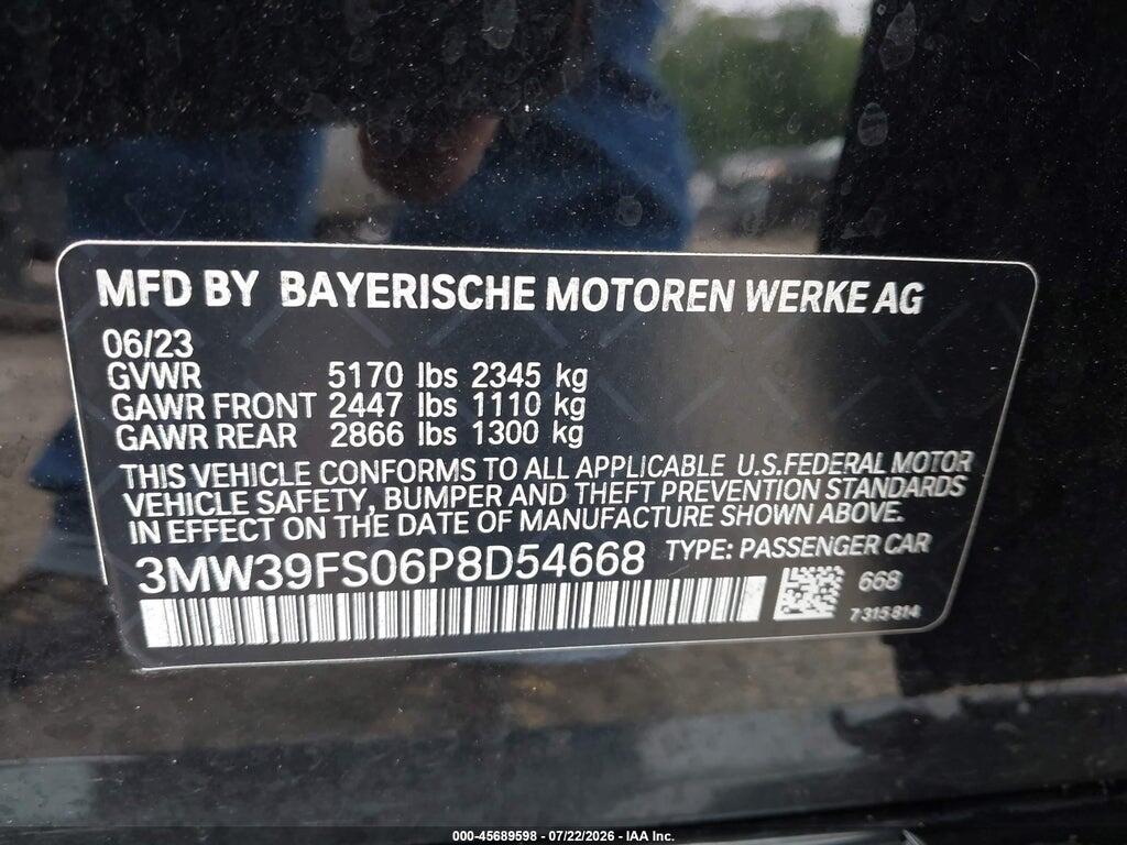 3MW39FS06P8D54668 2023 BMW 330E photo no. 9