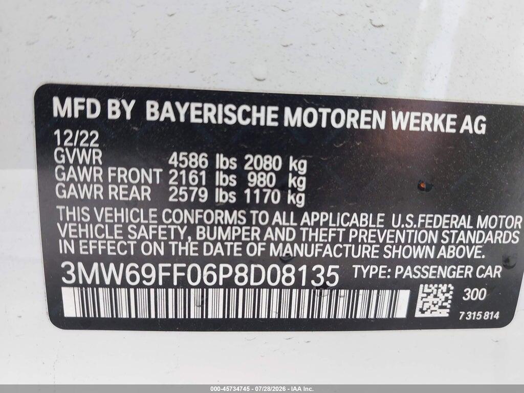 3MW69FF06P8D08135 2023 BMW 330I photo no. 9