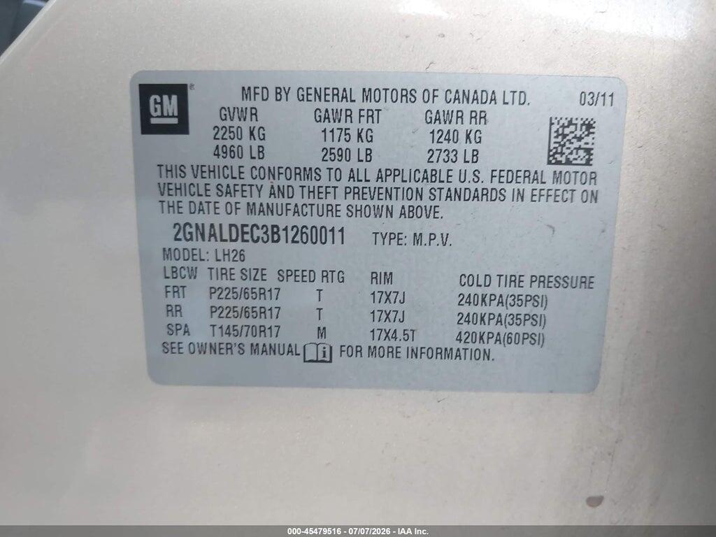 2GNALDEC3B1260011 2011 CHEVROLET EQUINOX photo no. 8