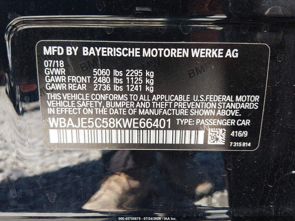 WBAJE5C58KWE66401 2019 BMW 540I photo no. 9