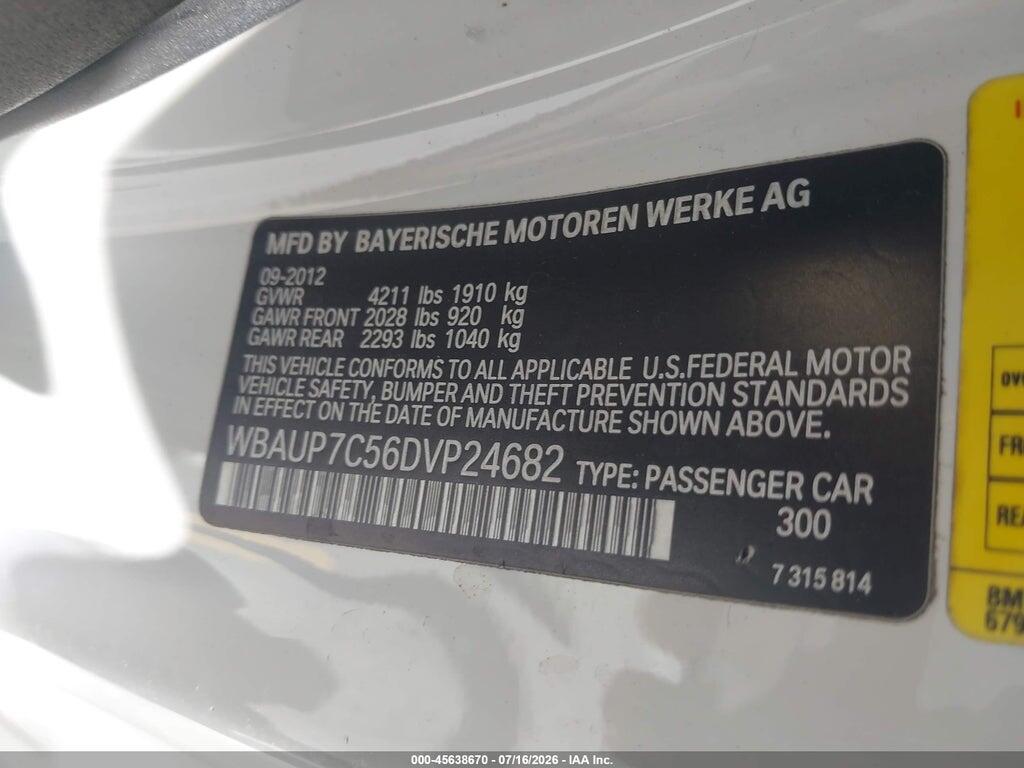 WBAUP7C56DVP24682 2013 BMW 128I photo no. 9