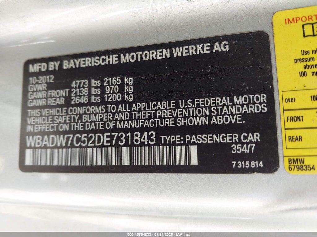WBADW7C52DE731843 2013 BMW 328I photo no. 9