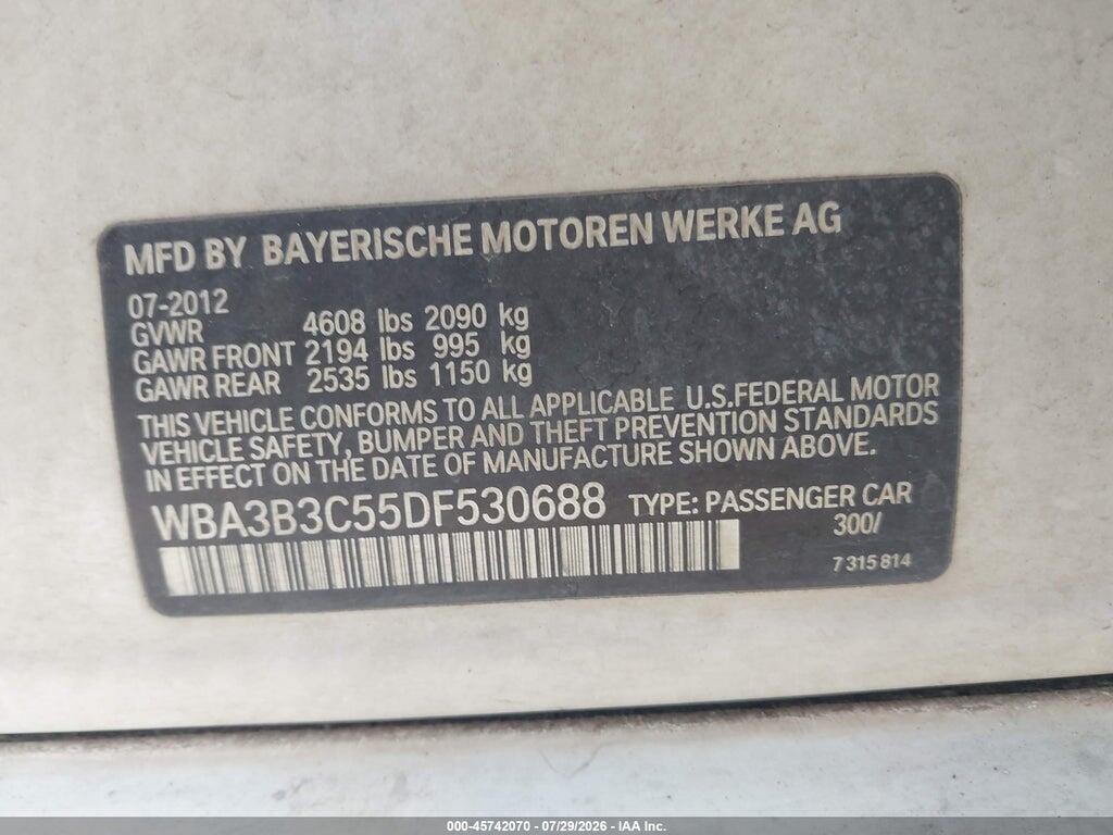 WBA3B3C55DF530688 2013 BMW 328I photo no. 9