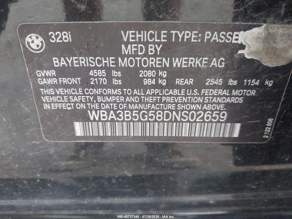 WBA3B5G58DNS02659 2013 BMW 328I photo no. 9