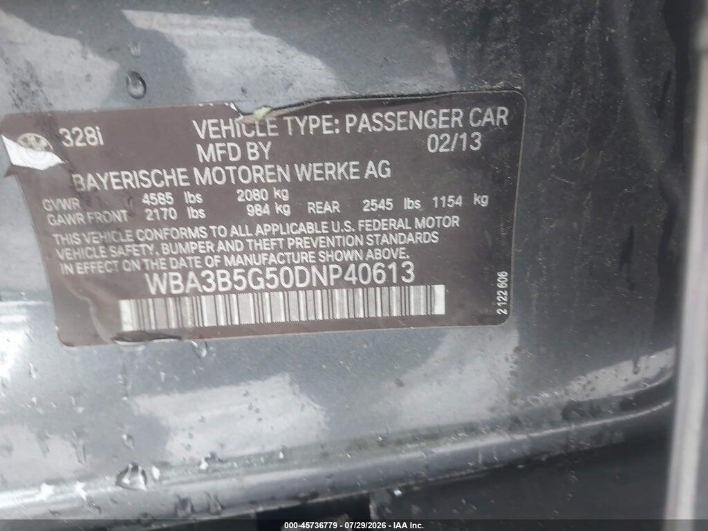 WBA3B5G50DNP40613 2013 BMW 328I photo no. 9