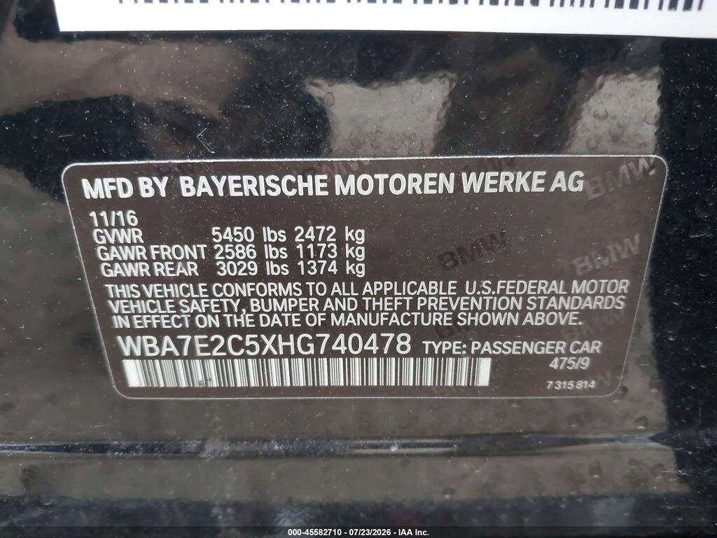 WBA7E2C5XHG740478 2017 BMW 740I photo no. 9