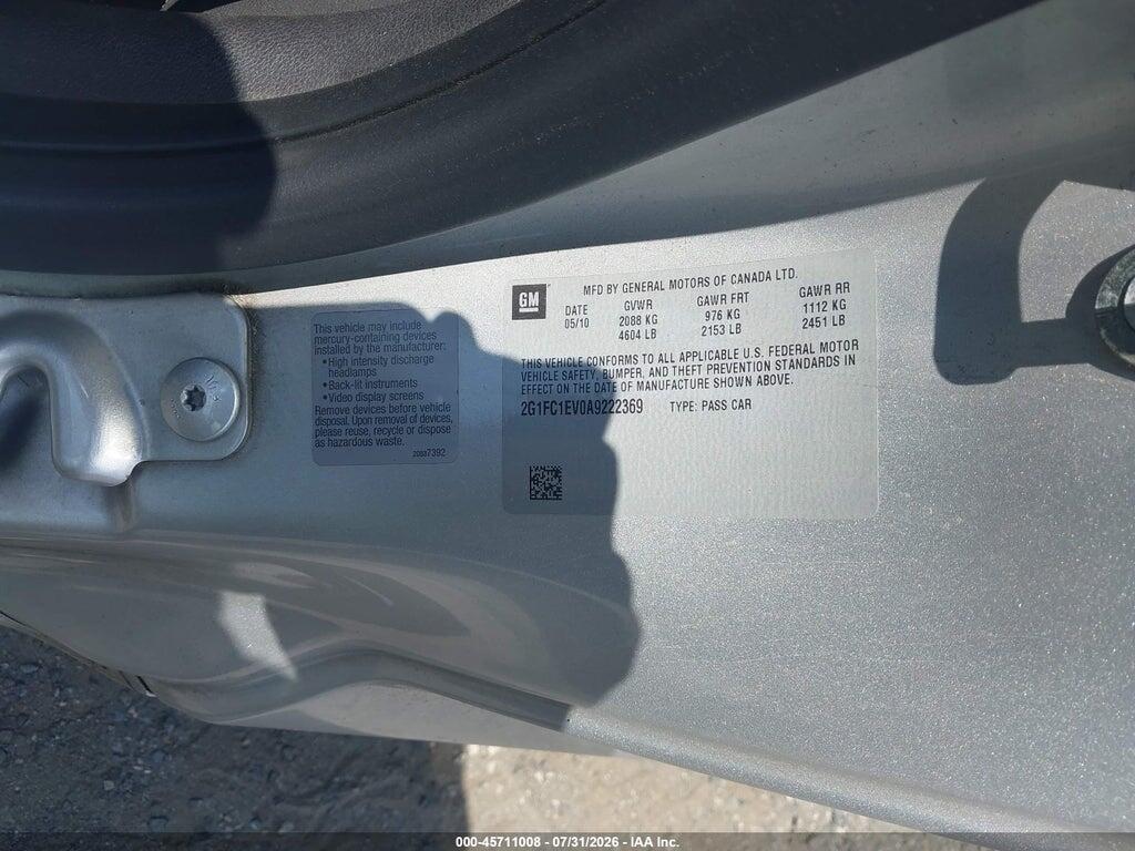 2G1FC1EV0A9222369 2010 CHEVROLET CAMARO photo no. 9