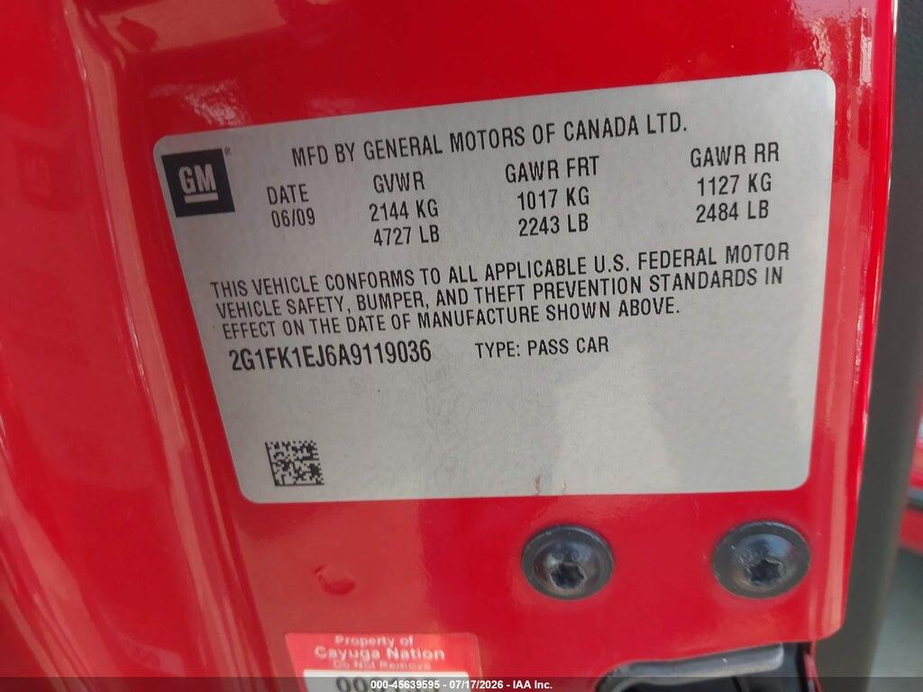 2G1FK1EJ6A9119036 2010 CHEVROLET CAMARO photo no. 9
