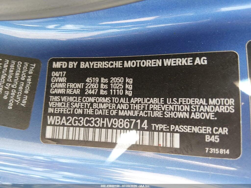 WBA2G3C33HV986714 2017 BMW M240I photo no. 9