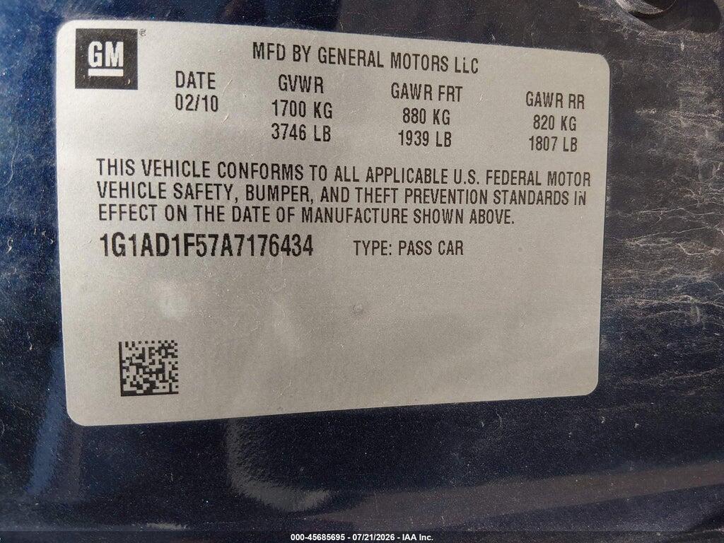 1G1AD1F57A7176434 2010 CHEVROLET COBALT photo no. 9