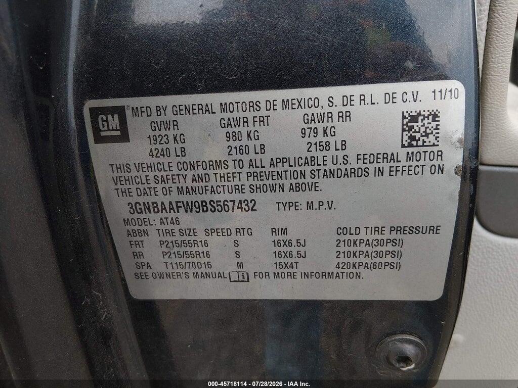 3GNBAAFW9BS567432 2011 CHEVROLET HHR photo no. 9