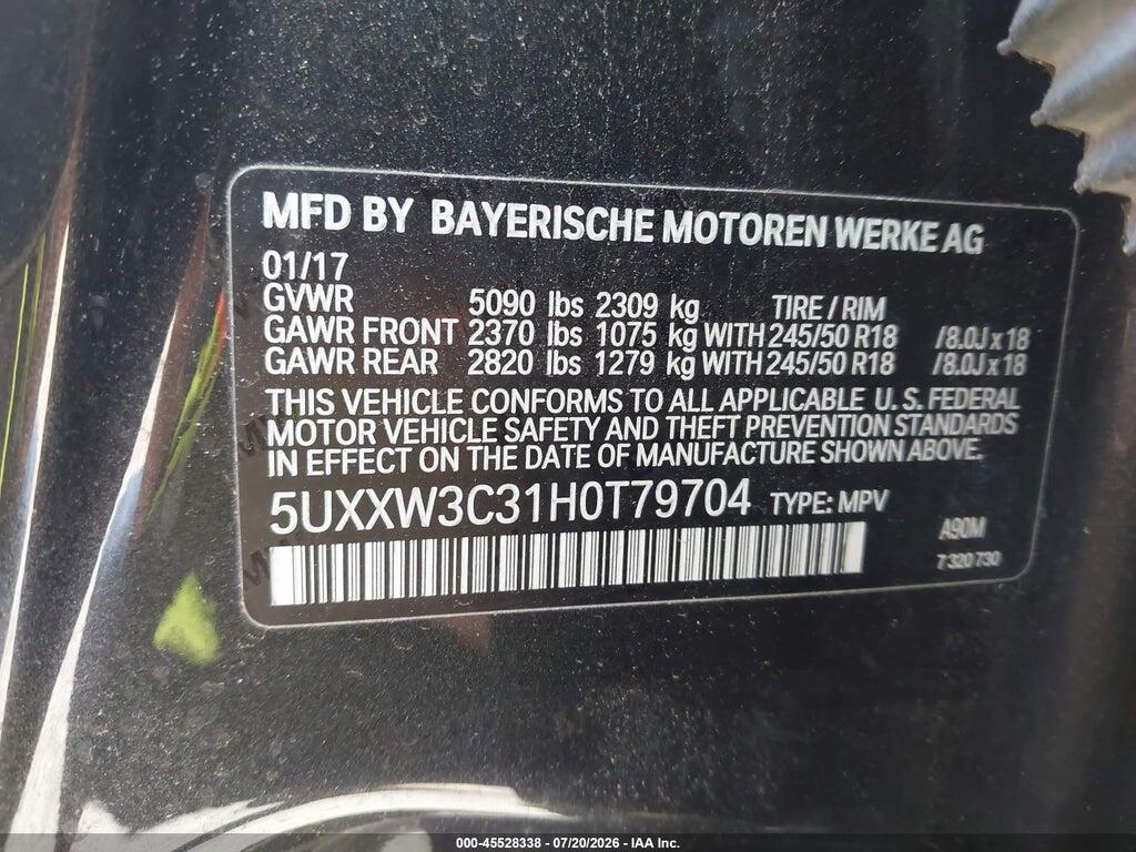 5UXXW3C31H0T79704 2017 BMW X4 photo no. 9