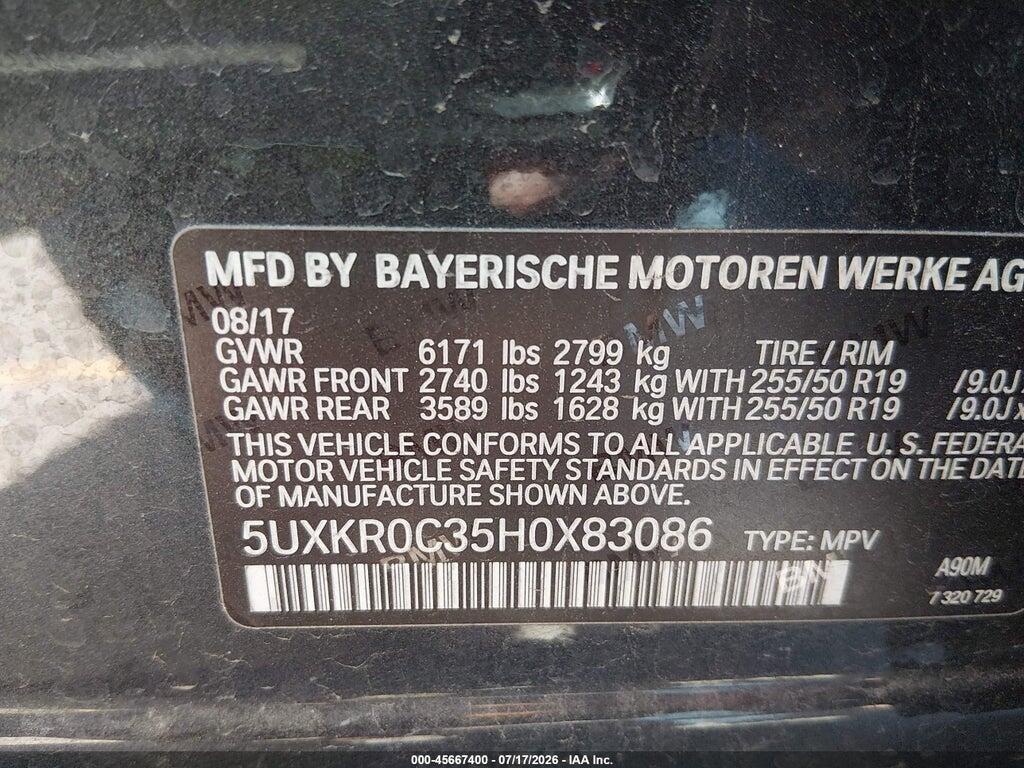 5UXKR0C35H0X83086 2017 BMW X5 photo no. 9