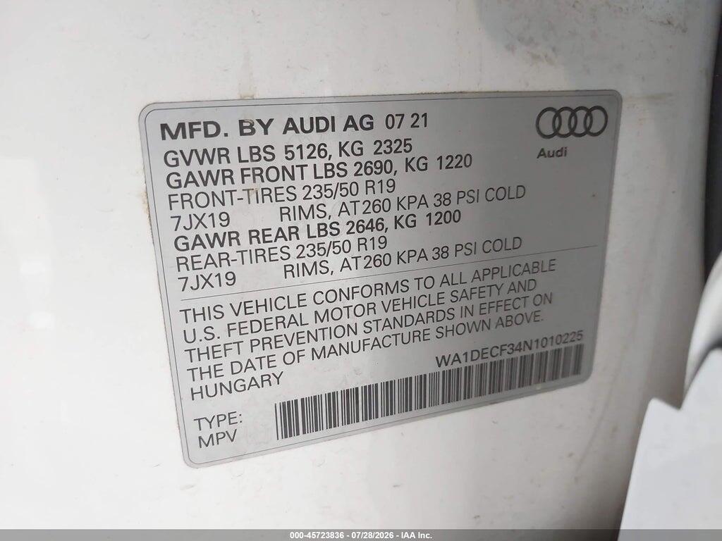 WA1DECF34N1010225 2022 AUDI Q3 photo no. 9