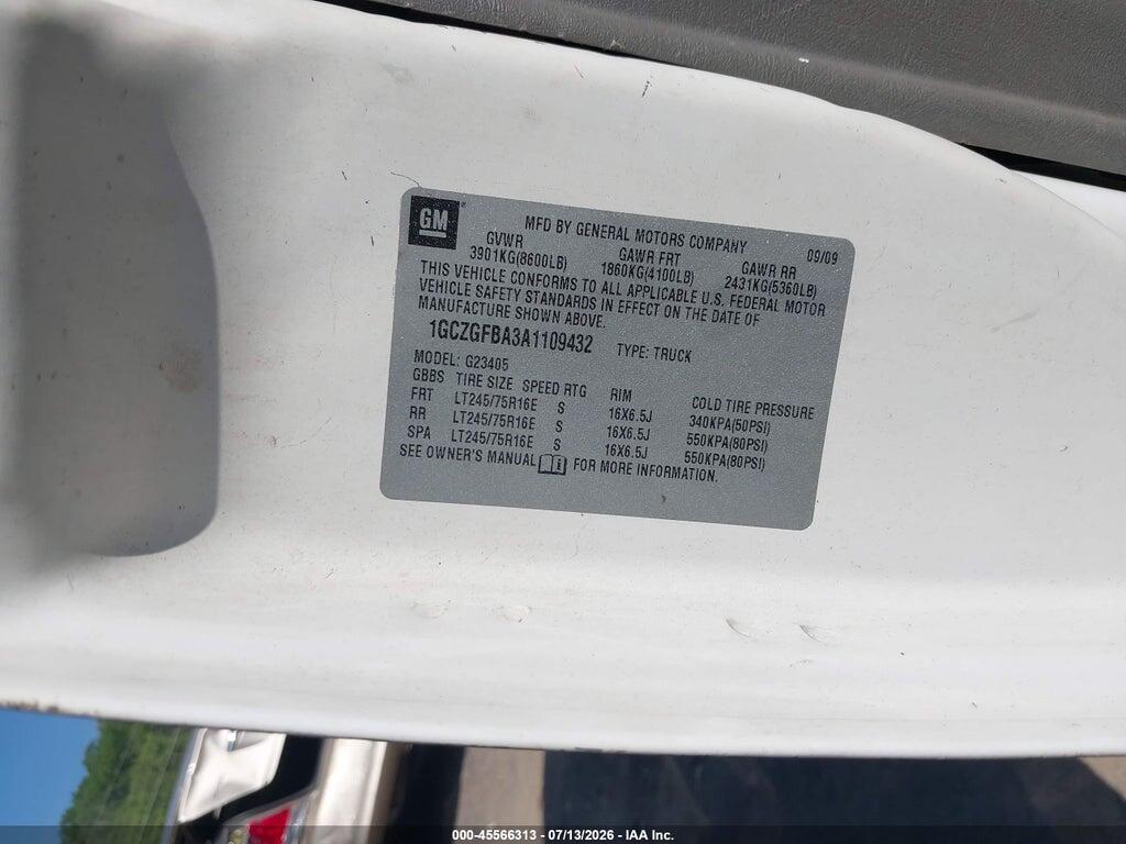 1GCZGFBA3A1109432 2010 CHEVROLET EXPRESS 2500 photo no. 9