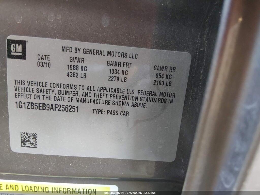 1G1ZB5EB9AF256251 2010 CHEVROLET MALIBU photo no. 9