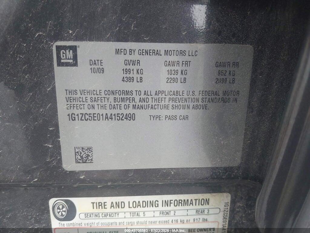 1G1ZC5E01A4152490 2010 CHEVROLET MALIBU photo no. 9