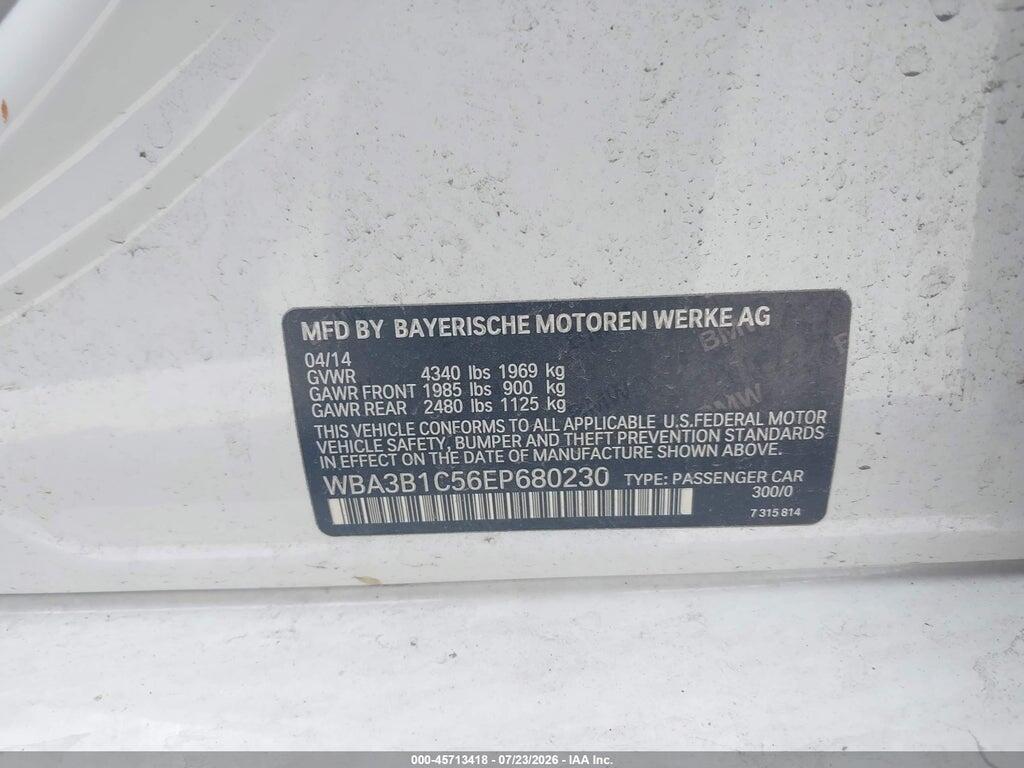 WBA3B1C56EP680230 2014 BMW 320I photo no. 9