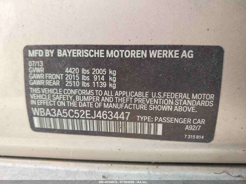 WBA3A5C52EJ463447 2014 BMW 328I photo no. 9