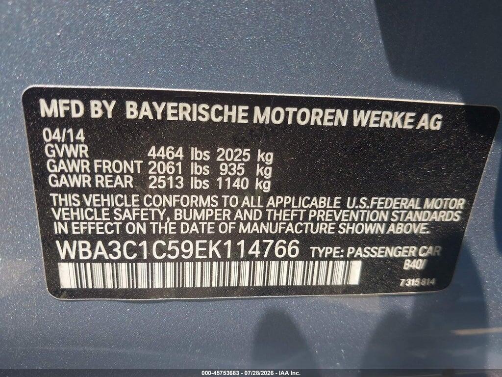 WBA3C1C59EK114766 2014 BMW 328I photo no. 9