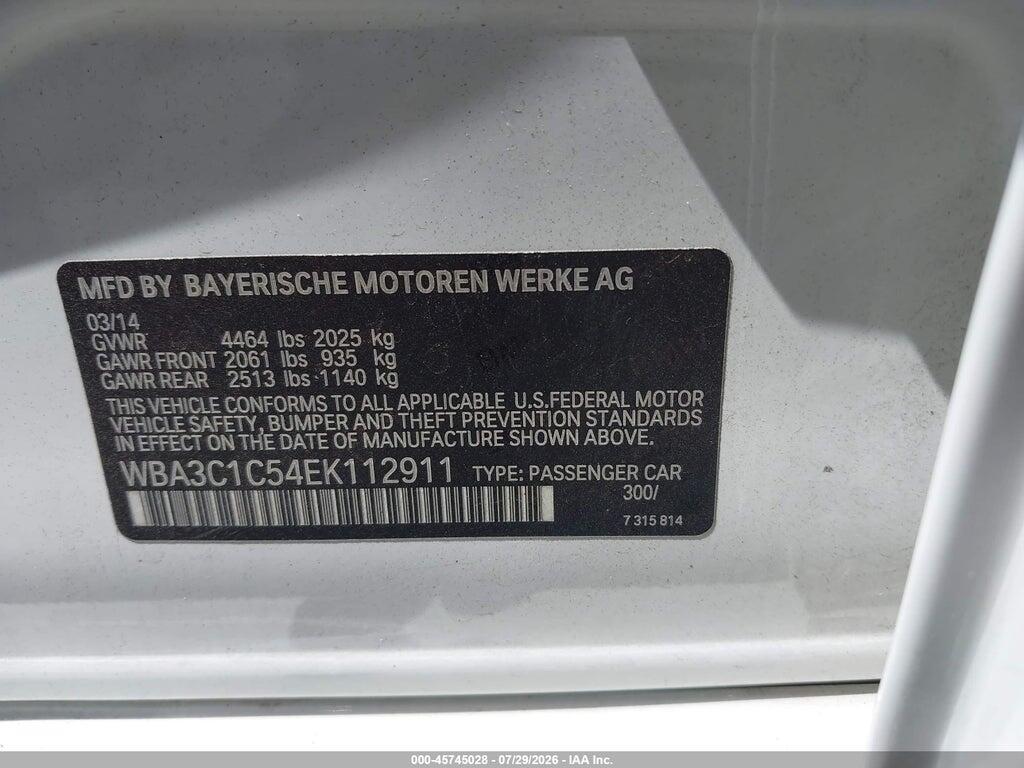 WBA3C1C54EK112911 2014 BMW 328I photo no. 9