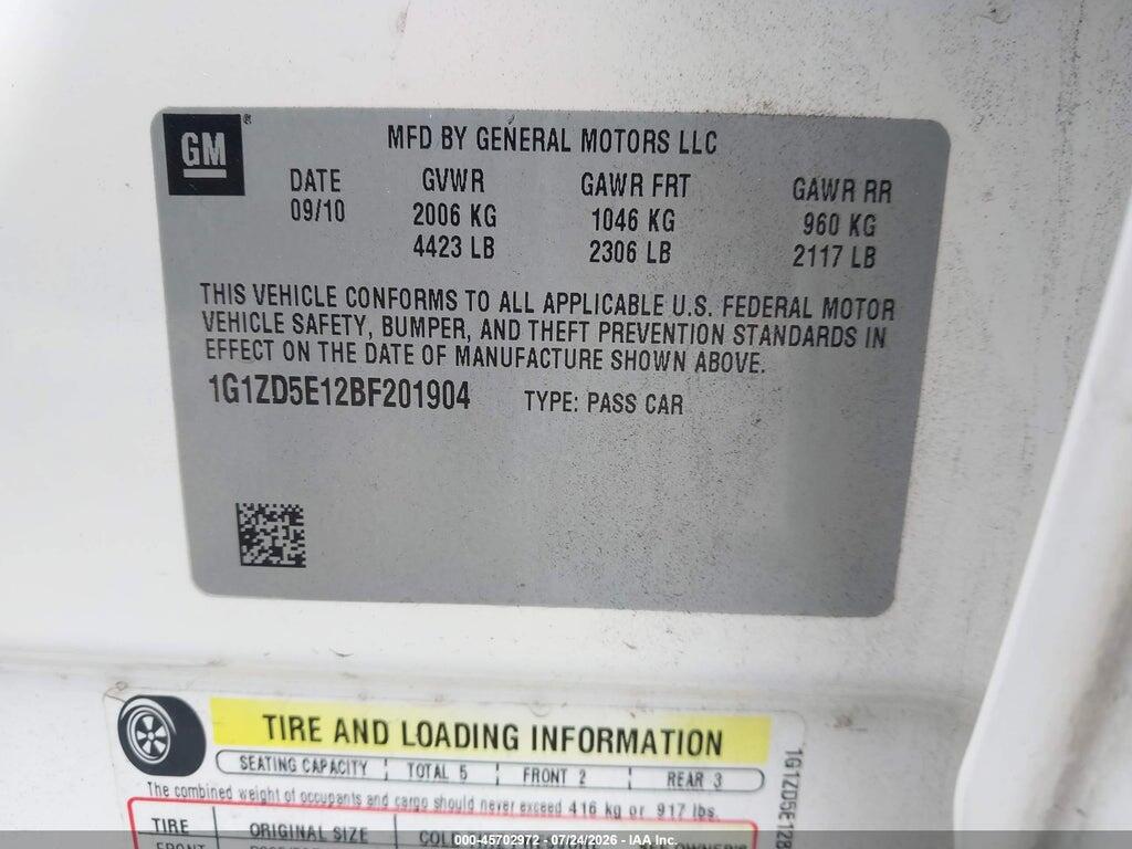 1G1ZD5E12BF201904 2011 CHEVROLET MALIBU photo no. 9