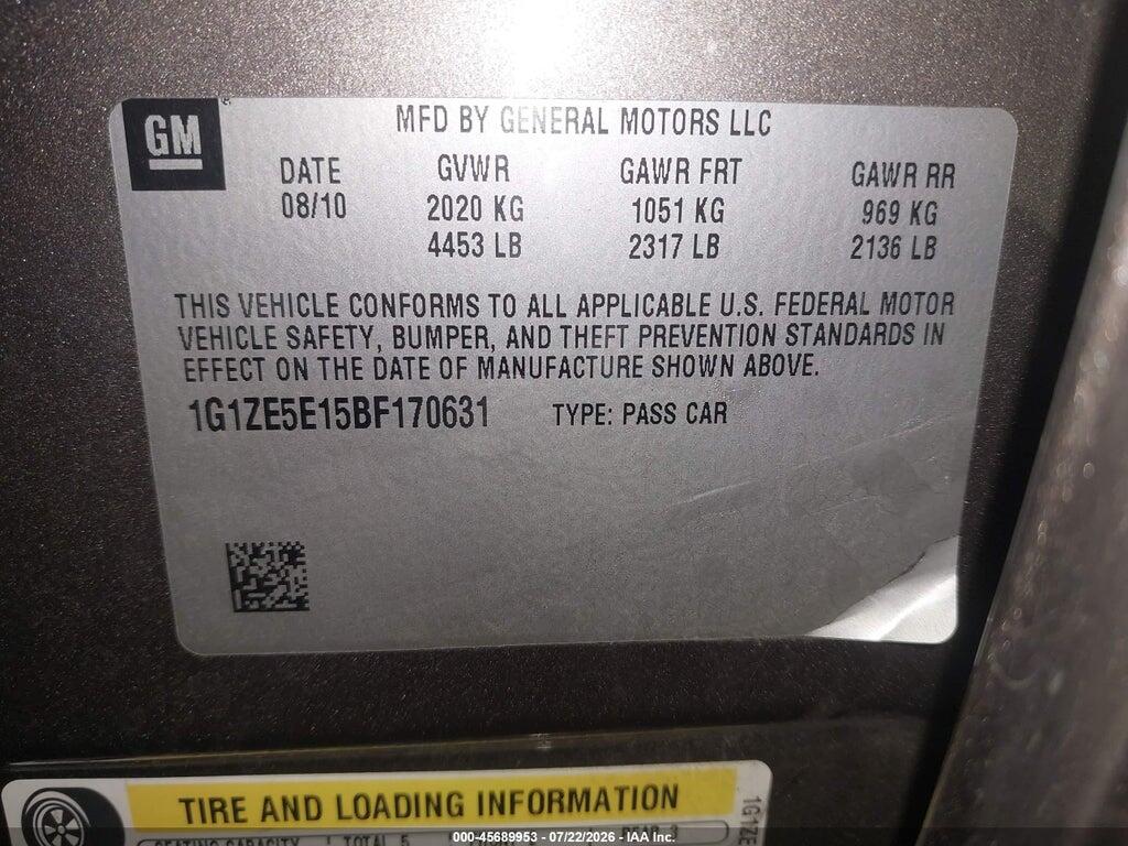 1G1ZE5E15BF170631 2011 CHEVROLET MALIBU photo no. 9
