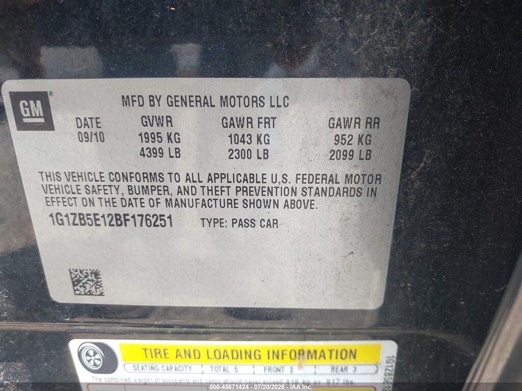 1G1ZB5E12BF176251 2011 CHEVROLET MALIBU photo no. 9
