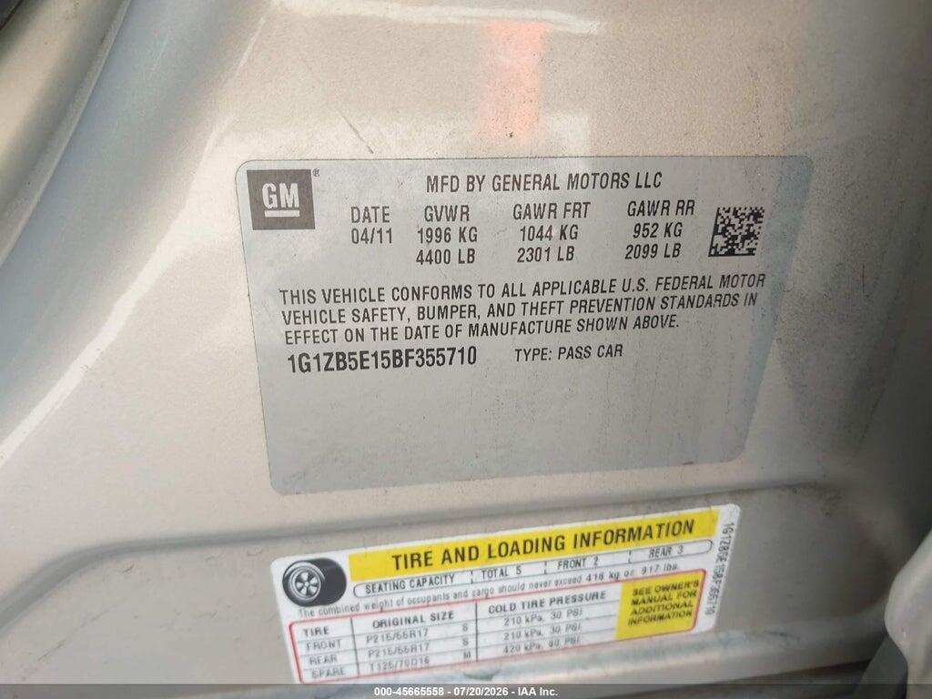 1G1ZB5E15BF355710 2011 CHEVROLET MALIBU photo no. 9