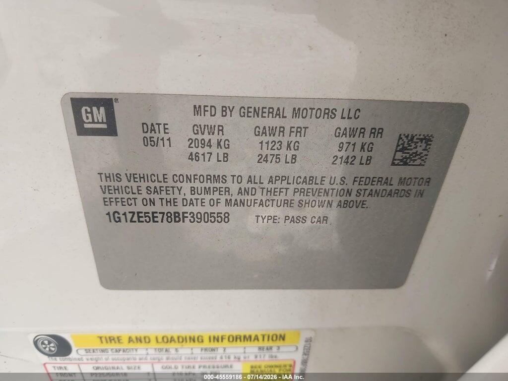 1G1ZE5E78BF390558 2011 CHEVROLET MALIBU photo no. 9