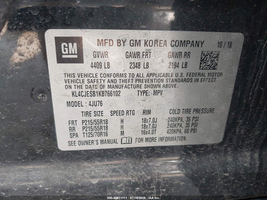 KL4CJESB1KB766102 2019 BUICK ENCORE photo no. 9