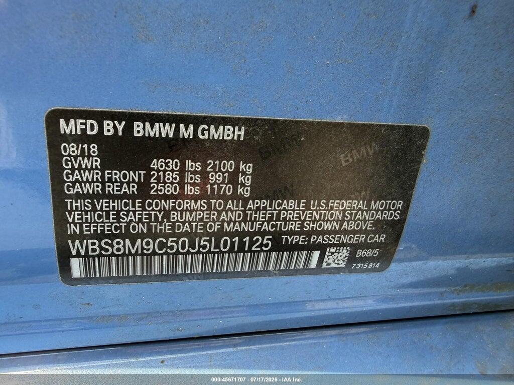 WBS8M9C50J5L01125 2018 BMW M3 photo no. 9