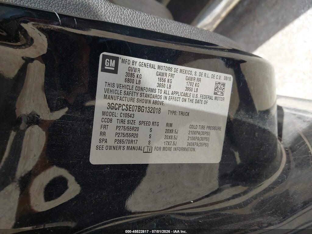 3GCPCSE07BG132018 2011 CHEVROLET SILVERADO 1500 photo no. 9