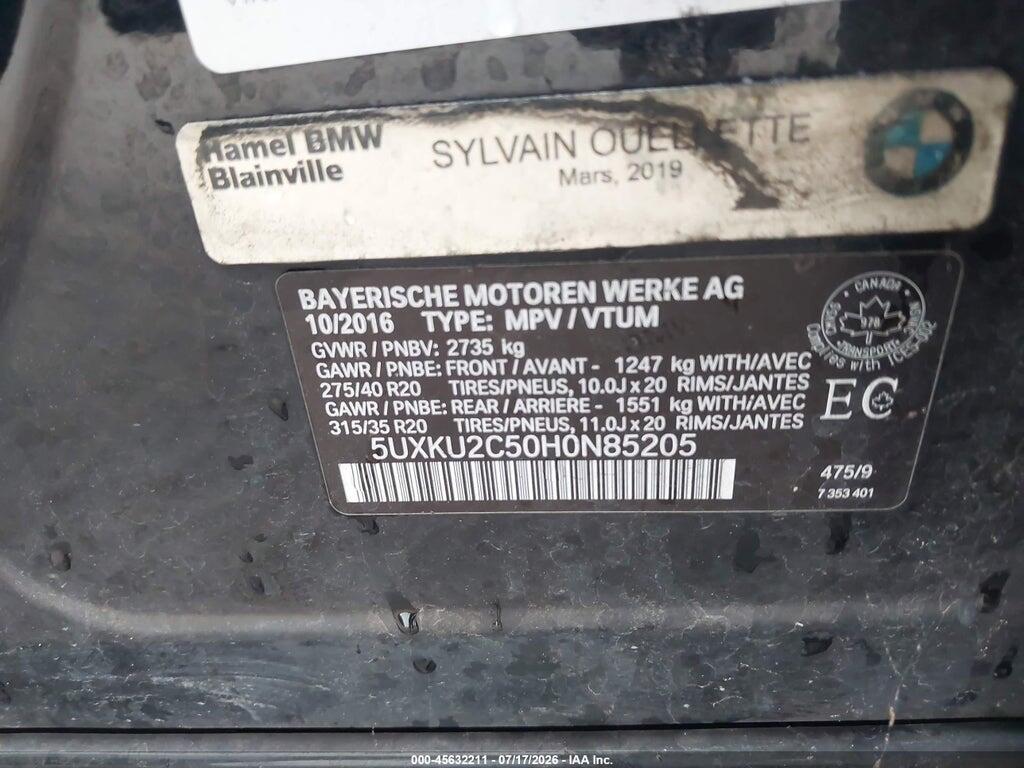 5UXKU2C50H0N85205 2017 BMW X6 photo no. 9