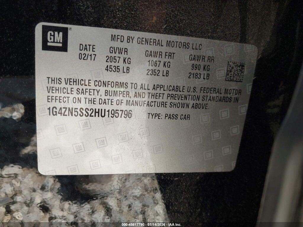 1G4ZN5SS2HU195796 2017 BUICK LACROSSE photo no. 9