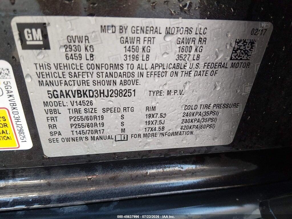 5GAKVBKD3HJ298251 2017 BUICK ENCLAVE photo no. 9