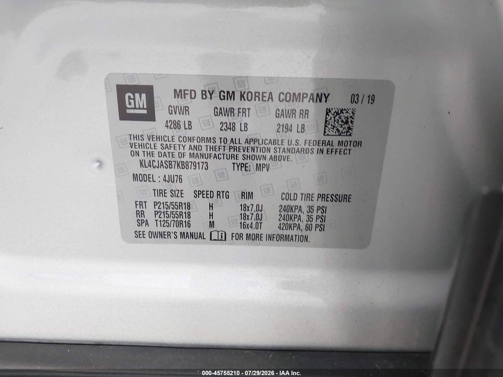 KL4CJASB7KB879173 2019 BUICK ENCORE photo no. 9
