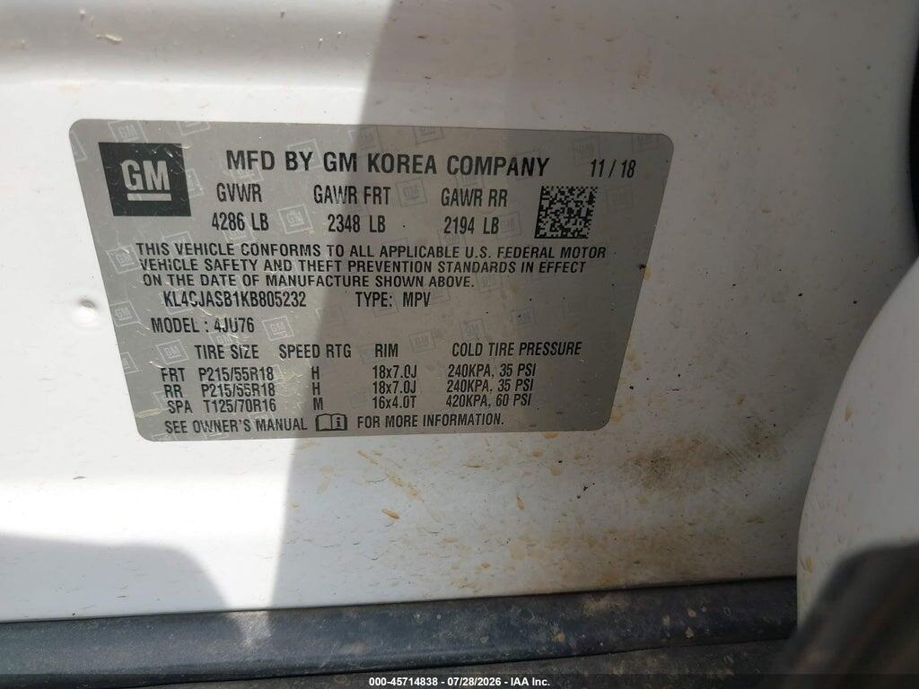 KL4CJASB1KB805232 2019 BUICK ENCORE photo no. 9