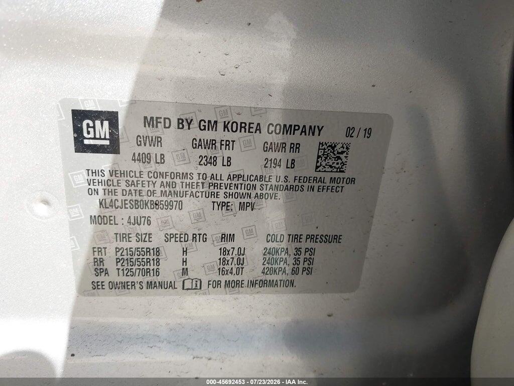 KL4CJESB0KB859970 2019 BUICK ENCORE photo no. 9